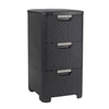 Kép 1/8 - Rattan hatású fiókos tároló, 3x14 l, sötét barna, CURVER