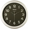 Kép 1/8 - Falióra, 28,5 cm,  fekete számlap,SECCO "Sweep Second", ezüst keret