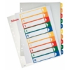 Kép 1/8 - Regiszter, műanyag, A4 Maxi, 1-10, nyomtatható, ESSELTE, áttetsző