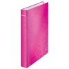 Kép 1/8 - Gyűrűs könyv, 2 gyűrű, D alakú, 40 mm, A4 Maxi, karton, LEITZ "Wow", rózsaszín