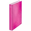 Kép 1/8 - Gyűrűs könyv, 4 gyűrű, D alakú, 40 mm, A4 Maxi, karton, LEITZ "Wow", rózsaszín