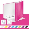 Kép 2/8 - Gyűrűs könyv, 4 gyűrű, D alakú, 40 mm, A4 Maxi, karton, LEITZ "Wow", rózsaszín