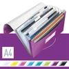 Kép 2/8 - Harmonikamappa, A4, PP, 6 rekeszes, LEITZ "Wow", lila