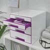Kép 2/8 - Irattároló, műanyag, 4 fiókos, LEITZ "Wow Cube", fehér/lila