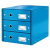 Kép 1/8 - Irattároló, laminált karton, 3 fiókos, LEITZ "Click&Store", kék