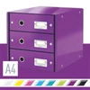 Kép 2/8 - Irattároló, laminált karton, 3 fiókos, LEITZ "Click&Store", lila