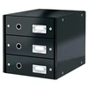 Kép 1/8 - Irattároló, laminált karton, 3 fiókos, LEITZ "Click&Store", fekete