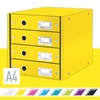Kép 2/8 - Irattároló, laminált karton, 4 fiókos, LEITZ "Click&Store", sárga