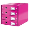 Kép 1/8 - Irattároló, laminált karton, 4 fiókos, LEITZ "Click&Store", rózsaszín