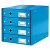 Kép 1/8 - Irattároló, laminált karton, 4 fiókos, LEITZ "Click&Store", kék