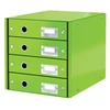 Kép 1/8 - Irattároló, laminált karton, 4 fiókos, LEITZ "Click&Store", zöld