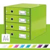 Kép 2/8 - Irattároló, laminált karton, 4 fiókos, LEITZ "Click&Store", zöld