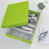 Kép 3/8 - Tárolódoboz, rendszerező, laminált karton, M méret, LEITZ "Click&Store", zöld