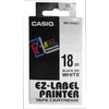 Kép 1/8 - Feliratozógép szalag, 18 mm x 8 m, CASIO, fehér-fekete