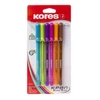 Kép 1/8 - Golyóstoll készlet, 1,0 mm, kupakos, háromszögletű, KORES,vegyes