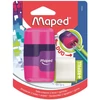 Kép 1/8 - Hegyező és radír, kétlyukú, tartályos, MAPED "Connect", vegyes színek