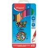 Kép 1/8 - Színes ceruza készlet, háromszögletű, fém doboz, MAPED "Color`Peps", 12 különböző szín