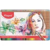 Kép 1/8 - Akvarell ceruza készlet, ecsettel, fém doboz, MAPED "Artists", 36 különböző szín
