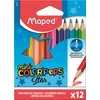 Kép 1/8 - Színes ceruza készlet, háromszögletű, MAPED "Color`Peps Mini", 12 különböző szín