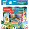 Kép 1/8 - Filctoll készlet, 2,8 mm, kimosható, MAPED "Color`Peps Jungle", 12 szín +  kifestőkönyv