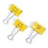 Kép 1/8 - Bindercsipesz, 19 mm, "Emoji", RAPESCO, sárga