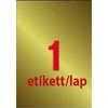 Kép 2/8 - Etikett, lézernyomtatókhoz és fénymásológépekhez, 210x297 mm, APLI,  matt, arany színű, 1 etikett/csomag