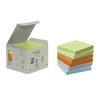 Kép 1/8 - Öntapadó jegyzettömb, 76x76 mm, 6x100 lap, környezetbarát, 3M POSTIT, pasztell szivárvány színek