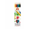 Kép 1/8 - Színes ceruza készlet, háromszögletű, vastag, ICO "Süni", 6 különböző szín