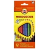Kép 1/8 - Színes ceruza készlet, háromszögletű, KOH-I-NOOR "Triocolor 3132/12", 12 különböző szín