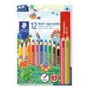 Kép 1/8 - Színes ceruza készlet, háromszögletű, vastag, hegyezővel, STAEDTLER "Noris Super Jumbo", 10+2 különböző szín