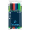 Kép 1/8 - Tábla- és flipchart marker készlet, 1-3 mm, kúpos, SCHNEIDER „Maxx Eco 110", 4 különböző szín