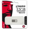Kép 1/8 - Pendrive, 32GB, USB 3.1, 100/15MB/s, KINGSTON "Data Traveler Micro", ezüst