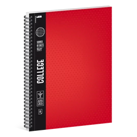 ARS UNA SPIRÁLFÜZET COLLEGE A4-NÉGYZETHÁLÓS PIROS (561) 19
