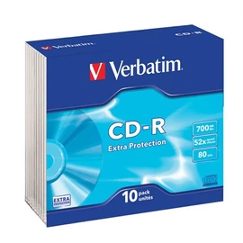 CD-R lemez, 700MB, 52x, vékony tok, VERBATIM "DataLife"