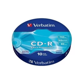 CD-R lemez, 700MB, 52x, zsugor csomagolás, VERBATIM "DataLife"