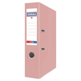 Iratrendező, 75 mm, A4, PP/karton DONAU "Life", pasztell rózsaszín