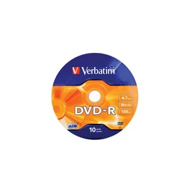 DVD-R lemez, 4,7GB, 16x, zsugor csomaglás, VERBATIM