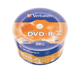 DVD-R lemez, 4,7GB, 16x, zsugor csomaglás, VERBATIM