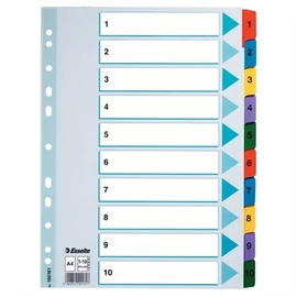 Regiszter, karton, A4, 1-10, ESSELTE "Mylar"