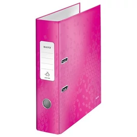 Iratrendező, 80 mm, A4, karton, LEITZ "180 Wow", rózsaszín