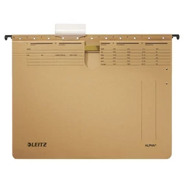 Függőmappa, gyorsfűzős, karton, A4, LEITZ "Alpha", natúr