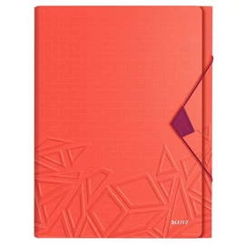 Harmonikamappa, A4, PP, 5 rekeszes, LEITZ "Urban Chic", piros
