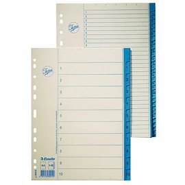 Regiszter, karton, A4, 1-12, ESSELTE, fehér