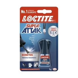 Pillanatragasztó, ecsetes, 5 g, HENKEL "Loctite Super Attak"