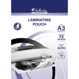 Meleglamináló fólia, 75 mikron, A3, fényes, VICTORIA