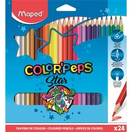 Színes ceruza készlet, háromszögletű, MAPED "Color`Peps", 24 különböző szín