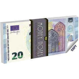 Jegyzettömb, kockás, 133x70 mm, 70 lap, PANTA PLAST "20 euro"