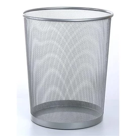 Papírkosár, fémhálós, VICTORIA, ezüst