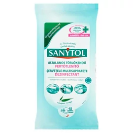 Fertőtlenítő tisztítókendő, 36 db, SANYTOL