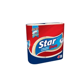 Toalettpapír, 2 rétegű, 4 tekercses, "Star Duo"